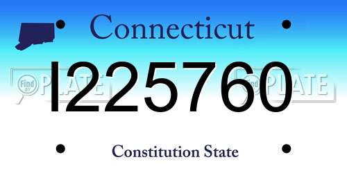 I225760 Connecticut License Plate