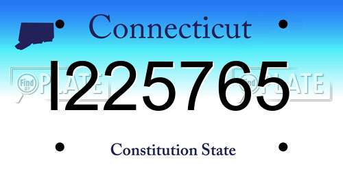 I225765 Connecticut License Plate
