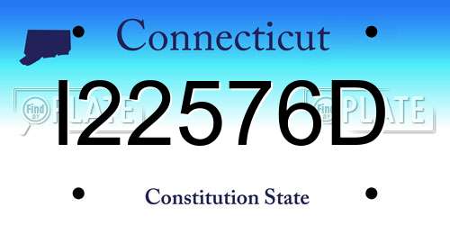 I22576D Connecticut License Plate
