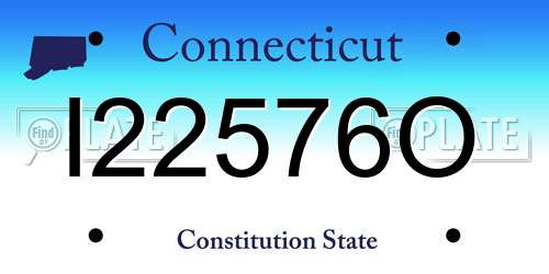 I22576O Connecticut License Plate