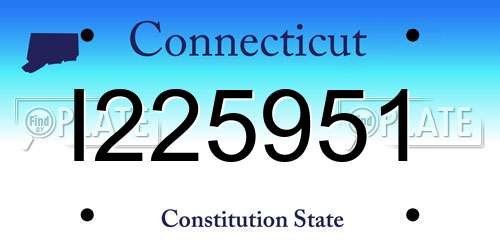 I225951 Connecticut License Plate