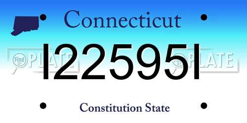 I22595I Connecticut License Plate