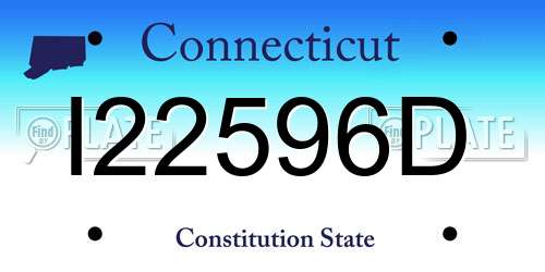 I22596D Connecticut License Plate