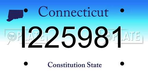 I225981 Connecticut License Plate