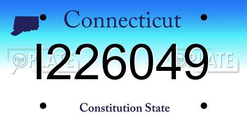 I226049 Connecticut License Plate