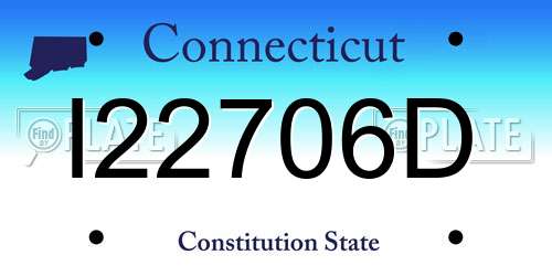 I22706D Connecticut License Plate