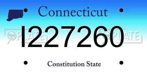 I227260 Connecticut License Plate