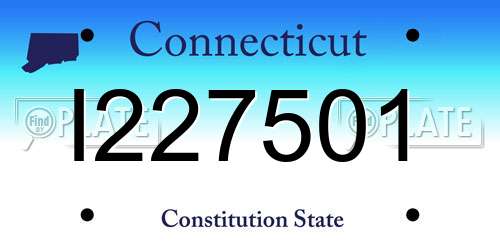 I227501 Connecticut License Plate