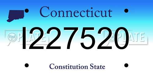 I227520 Connecticut License Plate