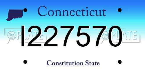 I227570 Connecticut License Plate