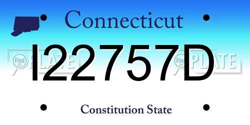 I22757D Connecticut License Plate