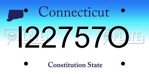 I22757O Connecticut License Plate