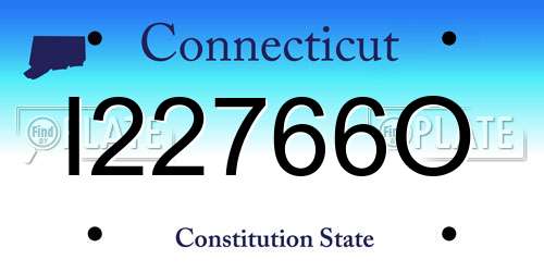 I22766O Connecticut License Plate