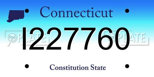 I227760 Connecticut License Plate