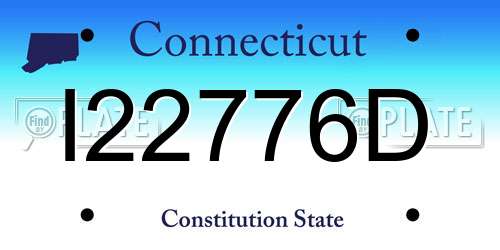 I22776D Connecticut License Plate