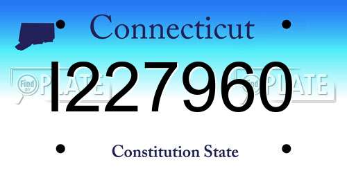 I227960 Connecticut License Plate