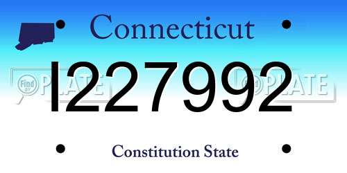 I227992 Connecticut License Plate
