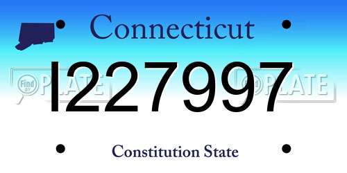 I227997 Connecticut License Plate