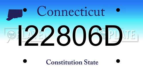 I22806D Connecticut License Plate
