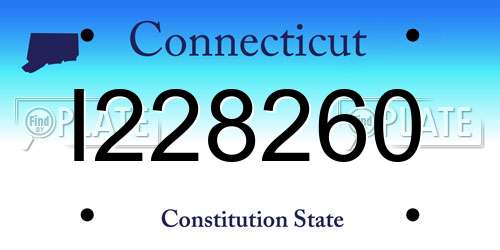 I228260 Connecticut License Plate