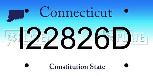 I22826D Connecticut License Plate