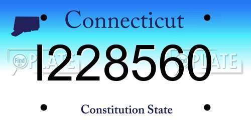 I228560 Connecticut License Plate