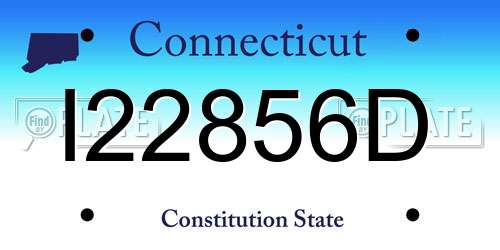 I22856D Connecticut License Plate