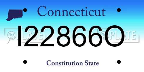 I22866O Connecticut License Plate