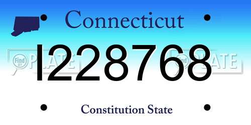 I228768 Connecticut License Plate