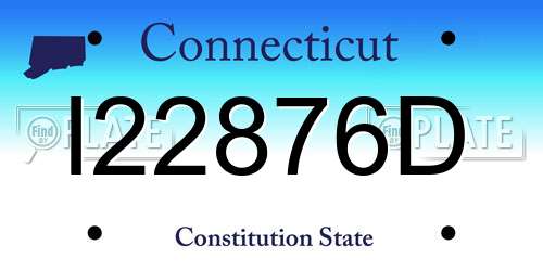 I22876D Connecticut License Plate
