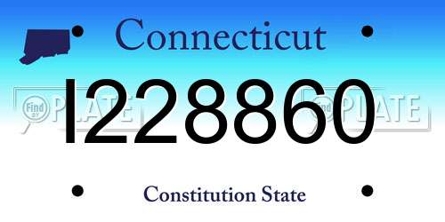 I228860 Connecticut License Plate