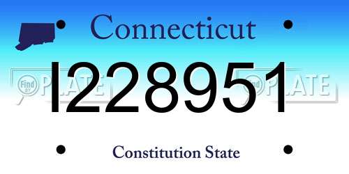 I228951 Connecticut License Plate