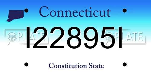 I22895I Connecticut License Plate