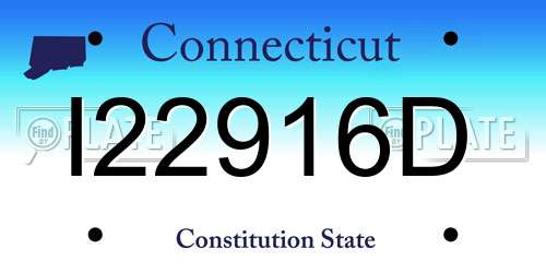I22916D Connecticut License Plate