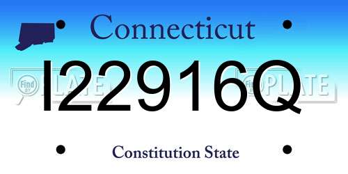 I22916Q Connecticut License Plate