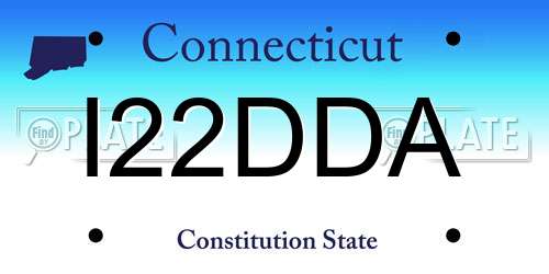 I22DDA Connecticut License Plate