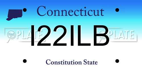 I22ILB Connecticut License Plate