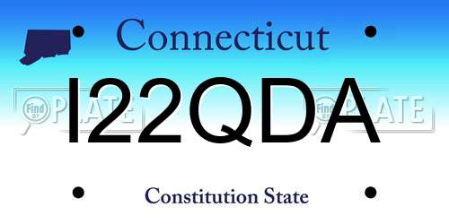 I22QDA Connecticut License Plate