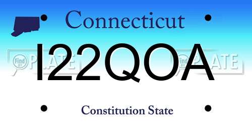 I22QOA Connecticut License Plate