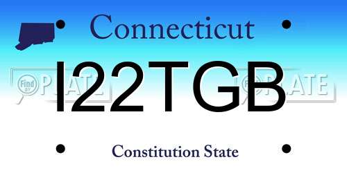 I22TGB Connecticut License Plate