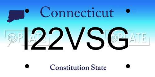 I22VSG Connecticut License Plate