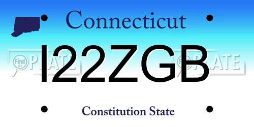 I22ZGB Connecticut License Plate