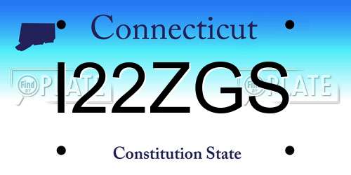 I22ZGS Connecticut License Plate