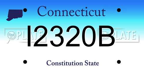 I2320B Connecticut License Plate