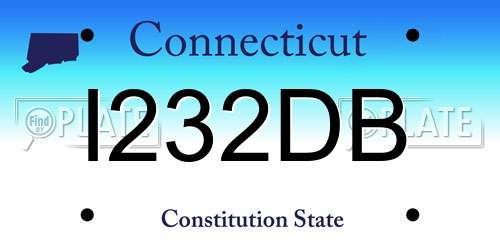 I232DB Connecticut License Plate