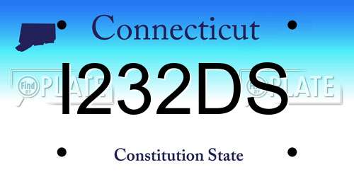 I232DS Connecticut License Plate