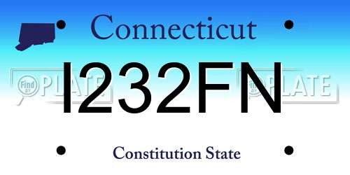 I232FN Connecticut License Plate