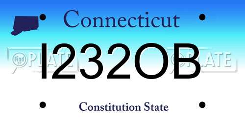 I232OB Connecticut License Plate