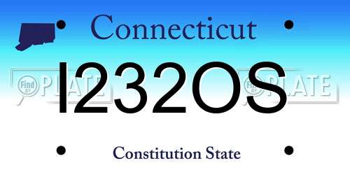I232OS Connecticut License Plate