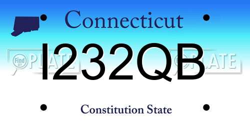 I232QB Connecticut License Plate